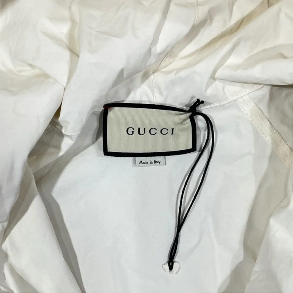 Gucci Men's GRG Stripe Vintage Smock Windbreaker in White size 48 / Large
